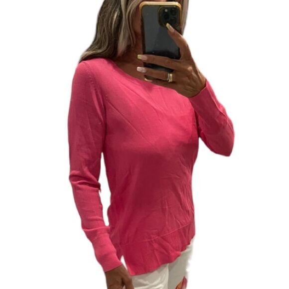 Tahari Candy Pink Viscose Blend long Sleeve Sweater.Size S - Picture 3 of 11